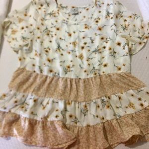 PAPERCRANE floral yellow dress shirt blouse